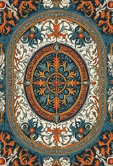 Colorful Retro Decorative Pattern Inspired by Vintage Designs, Featuring Bright Elements and Old-Fashioned Backgrounds for a Fun Retro Aesthetic