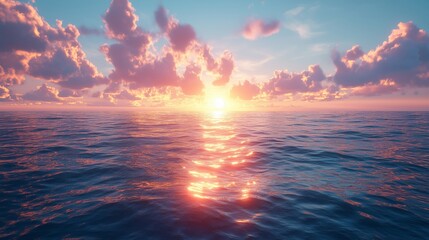 Fototapeta premium Dramatic Skies and Ocean Waves at Sunset - Made with Generative AI