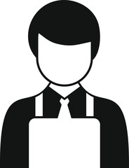 Icon of a male seller wearing an apron and a tie