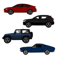 Fototapeta premium set illustration of cars