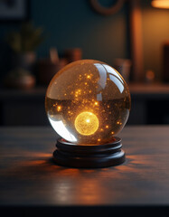 glass sphere on the table