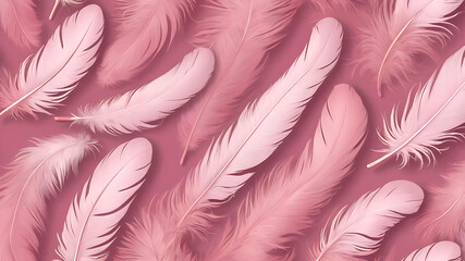 Pink feathers pattern background