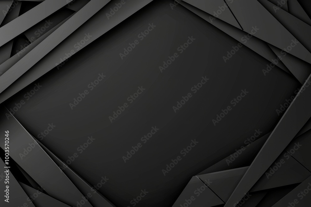 Poster conceptual abstract geometric black background with generative ai