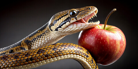 Fototapeta premium Snake and apple
