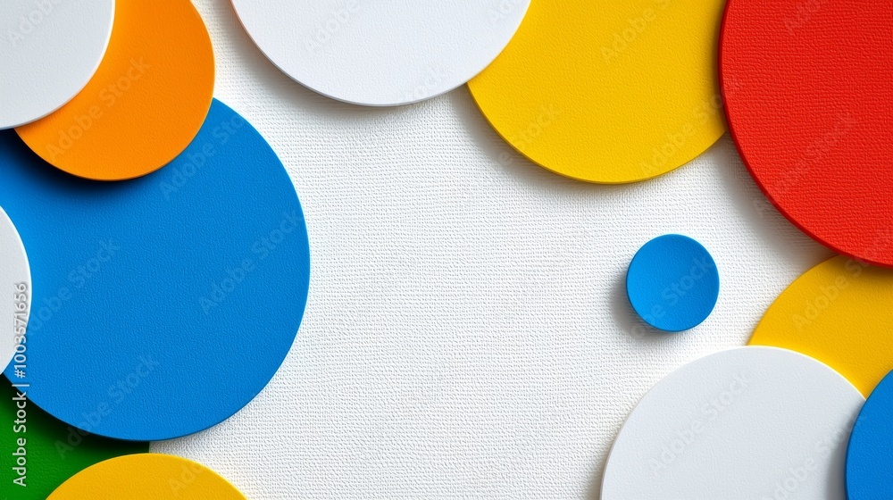 Poster circle grunge texture and geometric pattern in retro colorful circles abstract art