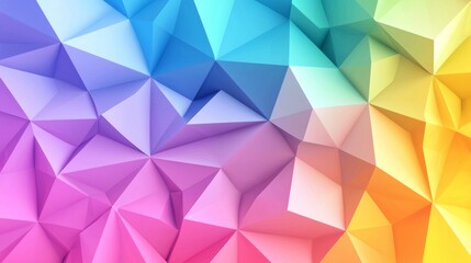 Obraz premium Geometric shapes in bright colors form a mosaic on an abstract canvas background