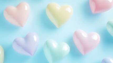 Colorful Heart Shapes on Soft Background