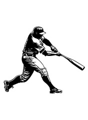 Baseball Player | Baseball Team | Baseball Bat | Home Run | Hitter | Baseball Dad | Baseball Player Batter | Baseball Game | Original Illustration | Vector and Clipart | Cutfile and Stencil