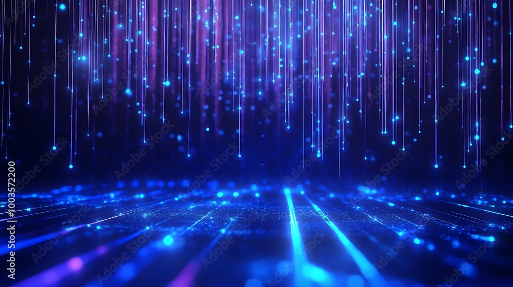 Aufkleber a mesmerizing array of glowing lines and dots creating a vibrant digital landscape, perfect for futu