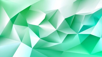 Obraz premium For minimalistic design, white and green geometric texture prism banners are used