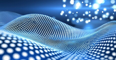 Intense background animation with particles and circles moving. Motion graphics in 2D. Aquatic technology science dots and dust flowing. Wavy background of a futuristic cyber network, elegant circles