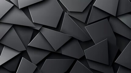Fototapeta premium Random geometry with black carbon texture background