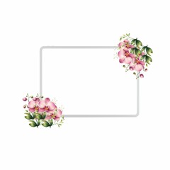 abstract background with circles frame of roses