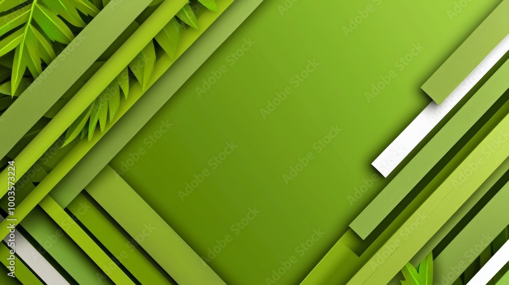 Poster an abstract background created from overlapping green rectangles that create a modern and sophistica