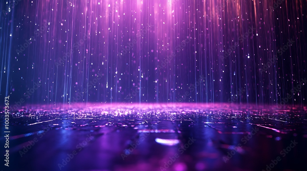 Poster a vibrant display of purple and blue light creating a stunning backdrop with a shimmering effect.