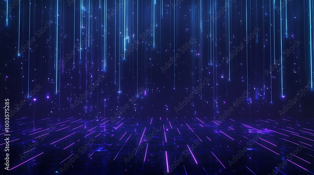 Aufkleber abstract digital background with glowing lines and particles, ideal for futuristic designs and techn