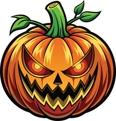 halloween pumpkin isolated on white, jack o lantern halloween