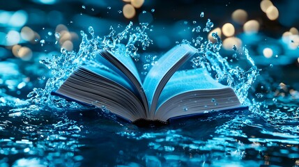 Ocean of Pages, a surreal landscape where waves transform into flowing pages, merging literature with the vastness of the sea.