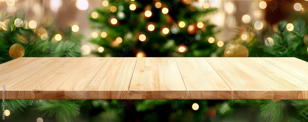Poster an empty wooden table top with abstract abstract warm living room decor and a blurred background of 