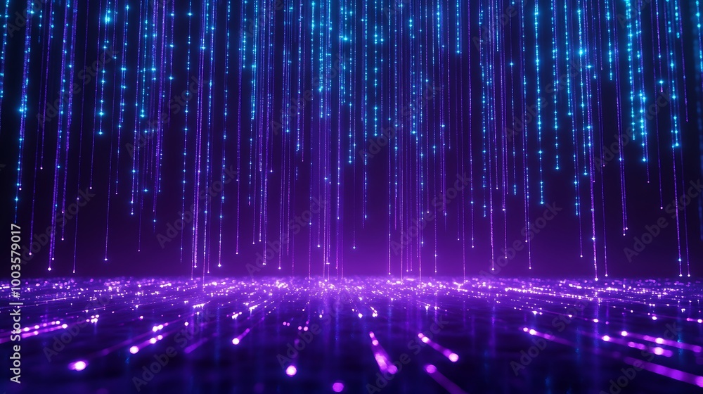 Poster digital abstract background featuring colorful glowing lines with a futuristic look.