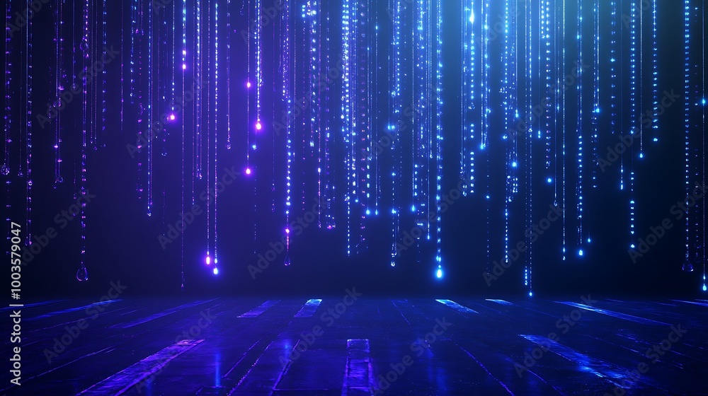 Aufkleber digital blue and purple light patterns create a futuristic background with a clean design.