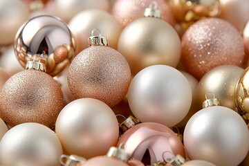 A beautiful background with Christmas balls. It could serve as a background for a New Year's or Christmas party.