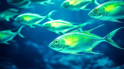 Blue Green Fish Underwater