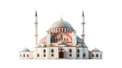 Fototapeta premium Mosque with minarets and domes Isolated