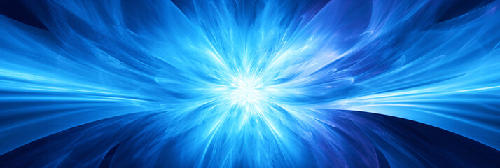 Obraz premium Abstract background with blue energy burst spreading from bright center