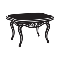 Table silhouette vector illustration isolated on white background.