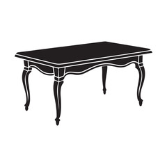 Table silhouette vector illustration isolated on white background.
