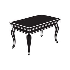 Table silhouette vector illustration isolated on white background.