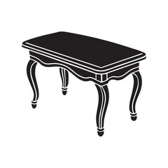 Table silhouette vector illustration isolated on white background.