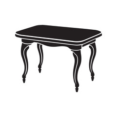 Table silhouette vector illustration isolated on white background.