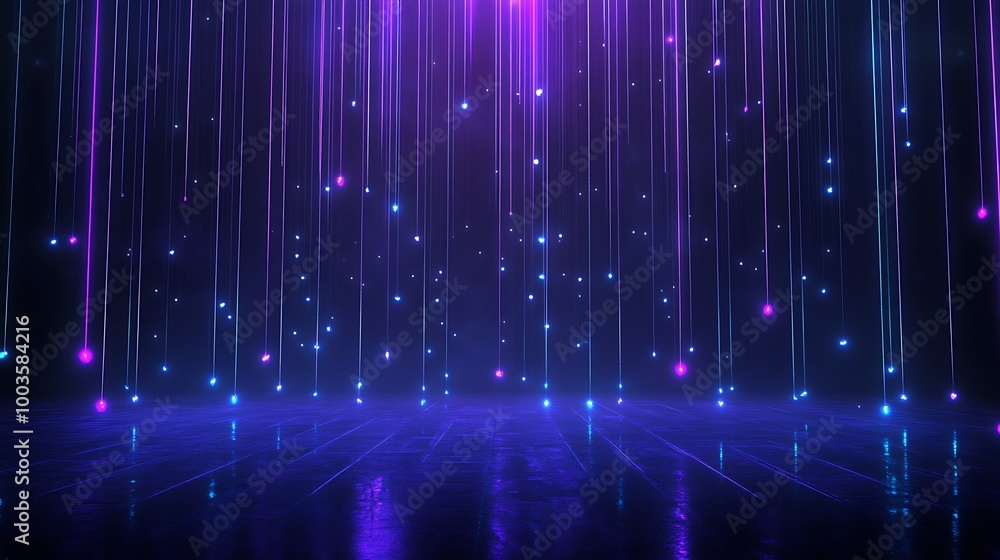 Aufkleber vibrant abstract background with glowing lights and colorful beams creating a stunning visual atmosp