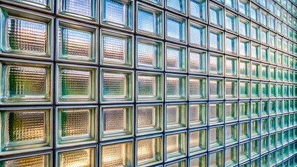 Seamless Panorama of White Glass Block Wall Texture for Modern Design and Architectural Backgrounds