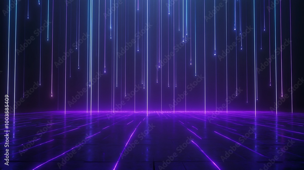 Poster vibrant neon lights creating a dynamic abstract background with glowing lines and a futuristic vibe.