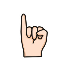 vector illustration of hand showing pinky finger or little finger, promise finger, isolated on white background