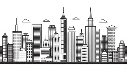 City skyline drawing trend