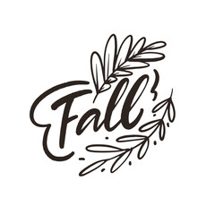 Stylish Fall Hand Lettering Featuring a Beautiful Leaves Illustration for Autumn Vibes