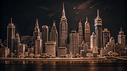 Naklejka premium City skyline drawing trend