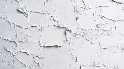 Obraz premium Textured White Wall with Cracked Plaster Surface