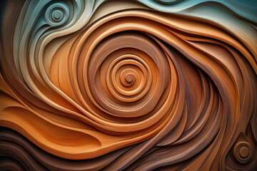 Abstract background of swirling wood grain patterns, showcasing the beauty and texture in nature's artistry. Created with Ai