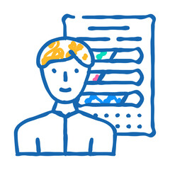 skill employee doodle icon sketch vector. skill employee sign. isolated symbol illustration