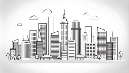 Fototapeta premium City skyline drawing trend