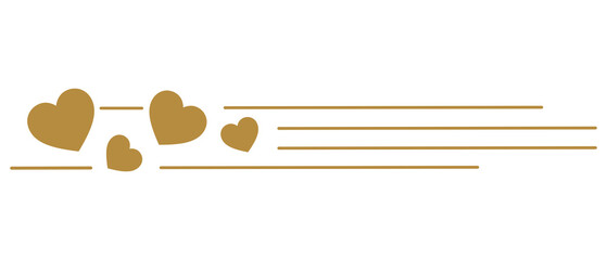 Gold Text Divider Isolated on White