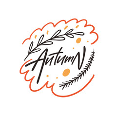 A Charming Autumn Wreath Illustration Featuring Beautiful Handwritten Typography Design