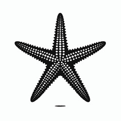 silhouette of star fish, Black Starfish Emblem Marine Majesty Starfish