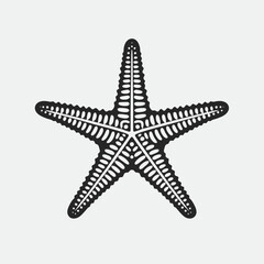 Obraz premium silhouette of star fish, Black Starfish Emblem Marine Majesty Starfish