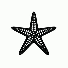 silhouette of star fish, Black Starfish Emblem Marine Majesty Starfish